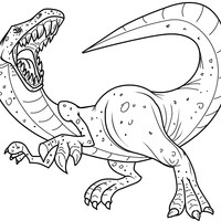 Desenho de Dinossauro bravo para colorir