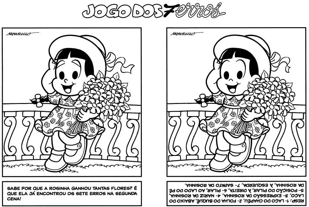 Jogo dos sete erros (7 erros) + Para colorir - Cantinho da Criança