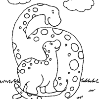 Desenho de Mamãe dinossauro para colorir