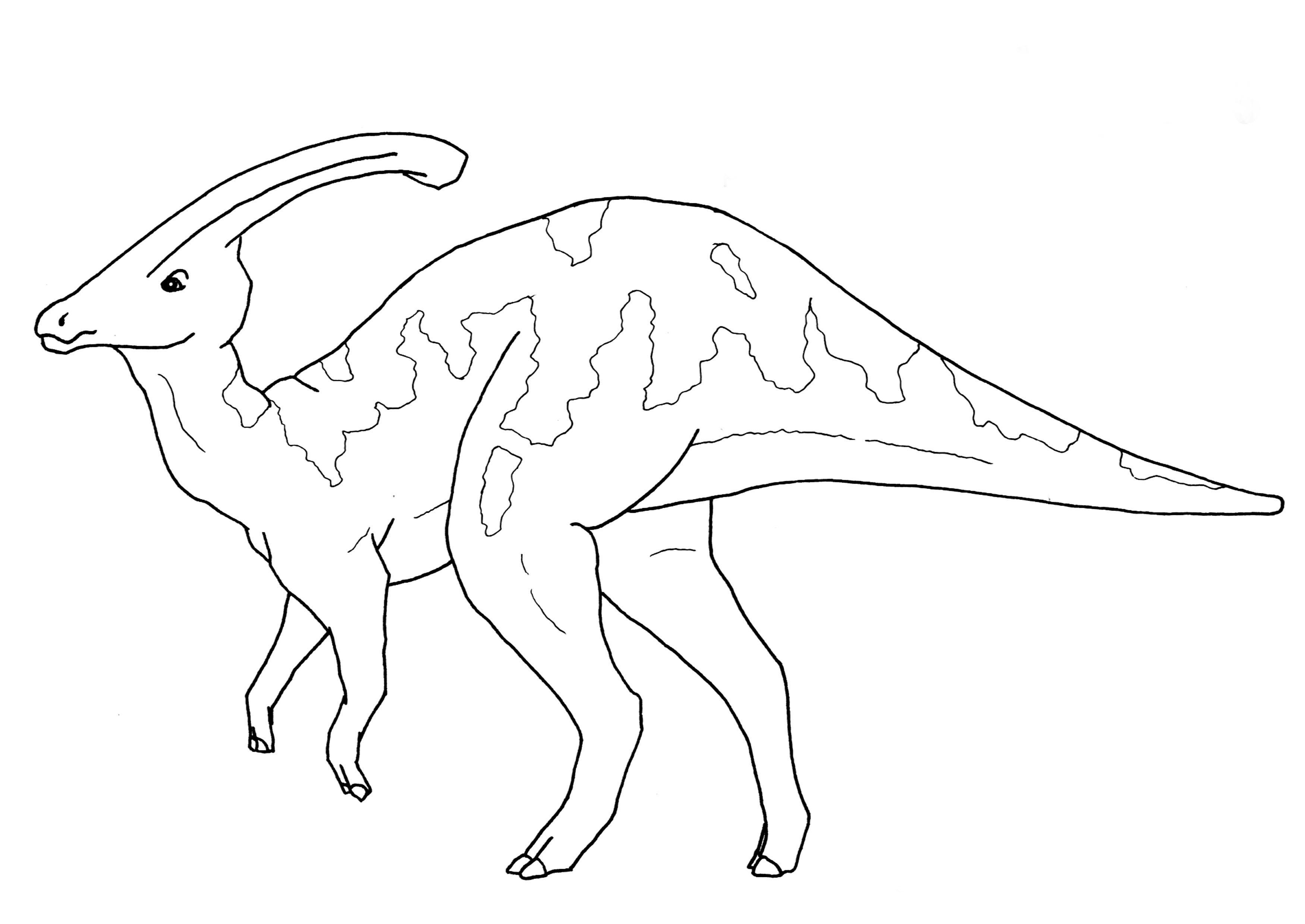 Desenho de Dinossauro parasaurolofo para colorir