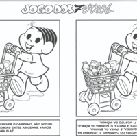 Desenho de Jogo dos 7 erros Monica no supermercado para colorir