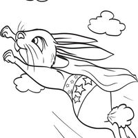 Desenho de Coelho voador para colorir