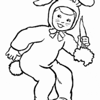 Desenho de Fantasia de coelho para colorir