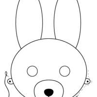 Desenho de Máscara de coelho para colorir
