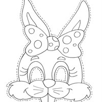 Desenho de Máscara de coelhinha da Páscoa para colorir