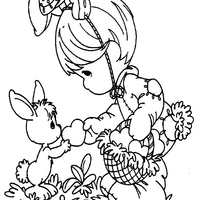 Desenho de Momentos Preciosos - Coelhinho para colorir