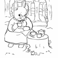 Desenho de Vovó coelha para colorir