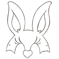 Desenho de Máscara de coelho orelhudo para colorir
