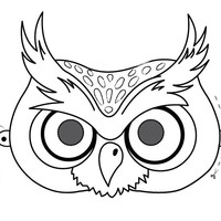 Desenho de Máscara de coruja para colorir