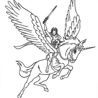 Desenho de She-ra e cavalo Espírito para colorir