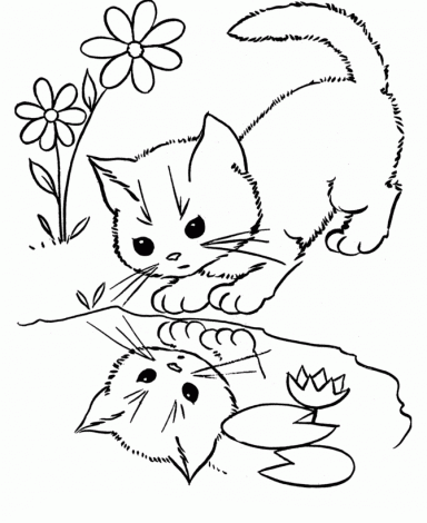 Gatinho bebendo suco para colorir - Imprimir Desenhos