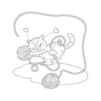 Desenho de Gato brincalhão para colorir