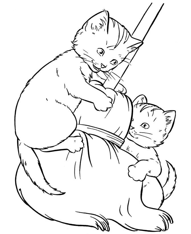 Desenho de Brincando de gato para colorir