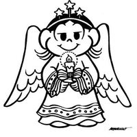 Desenho de Anjo de Natal Turma da Monica para colorir