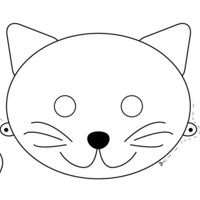 Desenho de Máscara de gatinho para colorir
