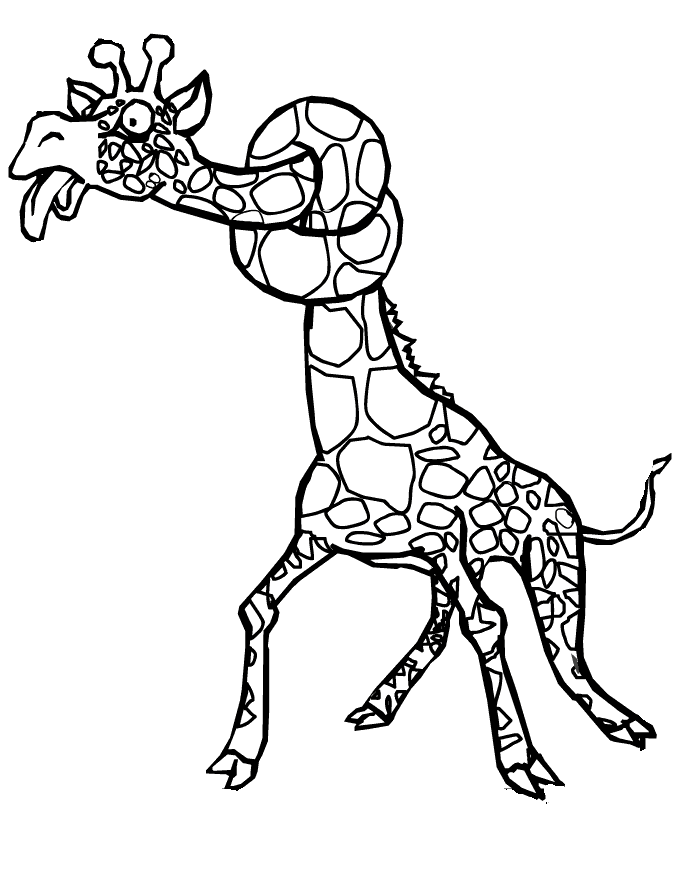 Girafa com pescoco enrolado