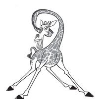 Desenho de Girafa de Madagascar para colorir