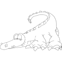 Desenho de Crocodilo desanimado para colorir