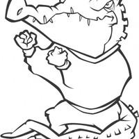 Desenho de Crocodilo boxeador para colorir