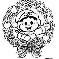 Desenho de Guirlanda de Natal da Monica para colorir