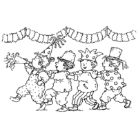 Desenho de Baile de carnaval para colorir