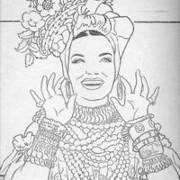 Desenho de Carmem Miranda para colorir