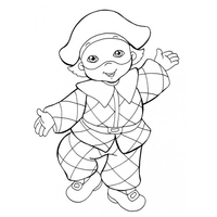 Desenho de Criança mascarada para colorir