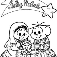 Desenho de Mensagem de Natal da Turma da Monica para colorir