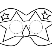 Desenho de Máscara com olhos de estrelas para colorir