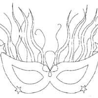 Desenho de Máscara veneziana para colorir
