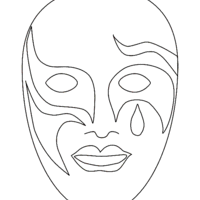 Desenho de Máscara bonita de carnaval para colorir