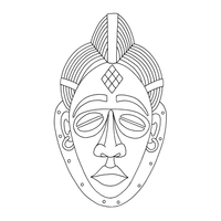 Desenho de Máscara de carnaval tribal para colorir
