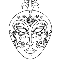 Desenho de Máscara de Veneza para colorir