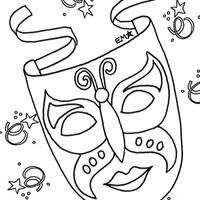 Desenho de Mascarilha de carnaval para colorir