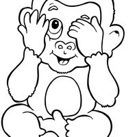 Desenho de Macaco bebê para colorir