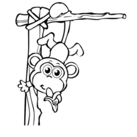 Desenho de Macaco pen para colorir