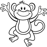Desenho de Macaco engraçado para colorir