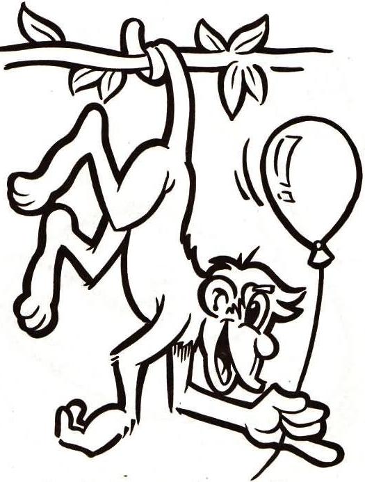 Macaco e bola de soprar