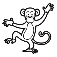 Desenho de Macaco fazendo palhaçada para colorir