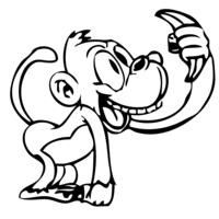 Desenho de Macaco feliz para colorir