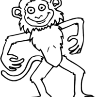 Desenho de Macaco se divertindo para colorir