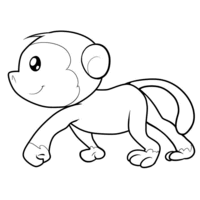 Desenho de Macaquinho caminhando para colorir