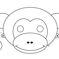Desenho de Máscara de macaco para colorir