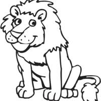 Desenho de Leão bonito para colorir