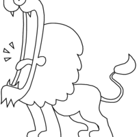 Desenho de Leão furioso para colorir
