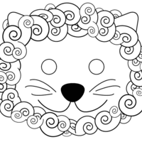 Desenho de Máscara de leão para colorir
