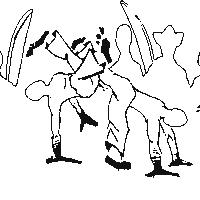 Desenho de Capoeira brasileira para colorir