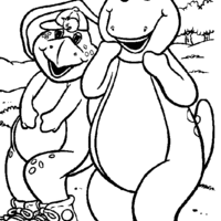 Desenho de Amigos Barney e Baby Bop para colorir