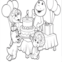 Desenho de Aniversário do Barney para colorir