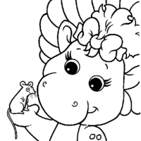 Desenho de Baby Bop e ratinho para colorir